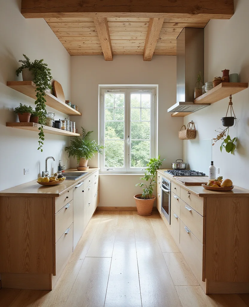 19 Clever Galley Kitchen Layouts That Will Transform Your Space (You'll Love #15!) - 18. Eco-Friendly Design