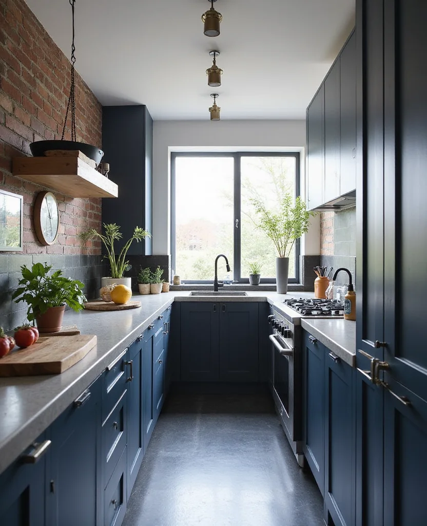 19 Clever Galley Kitchen Layouts That Will Transform Your Space (You'll Love #15!) - 3. Bold Monochrome Vibes