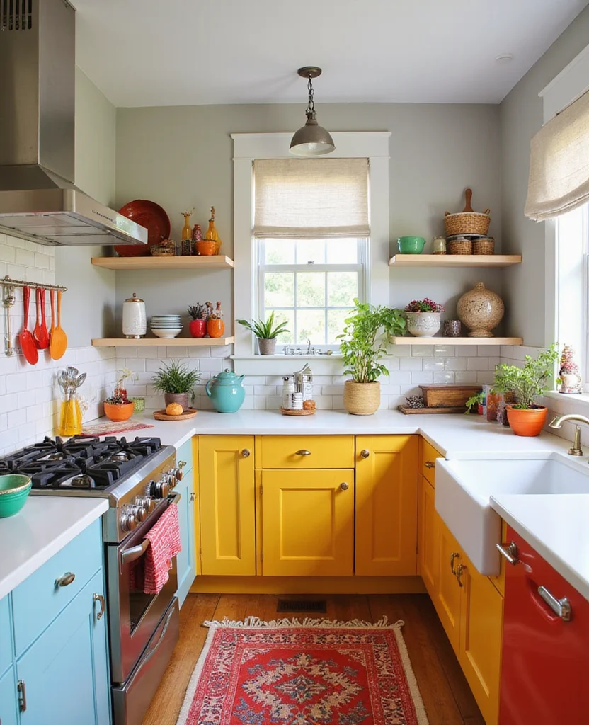 19 Clever Galley Kitchen Layouts That Will Transform Your Space (You'll Love #15!) - 8. Colorful Accents