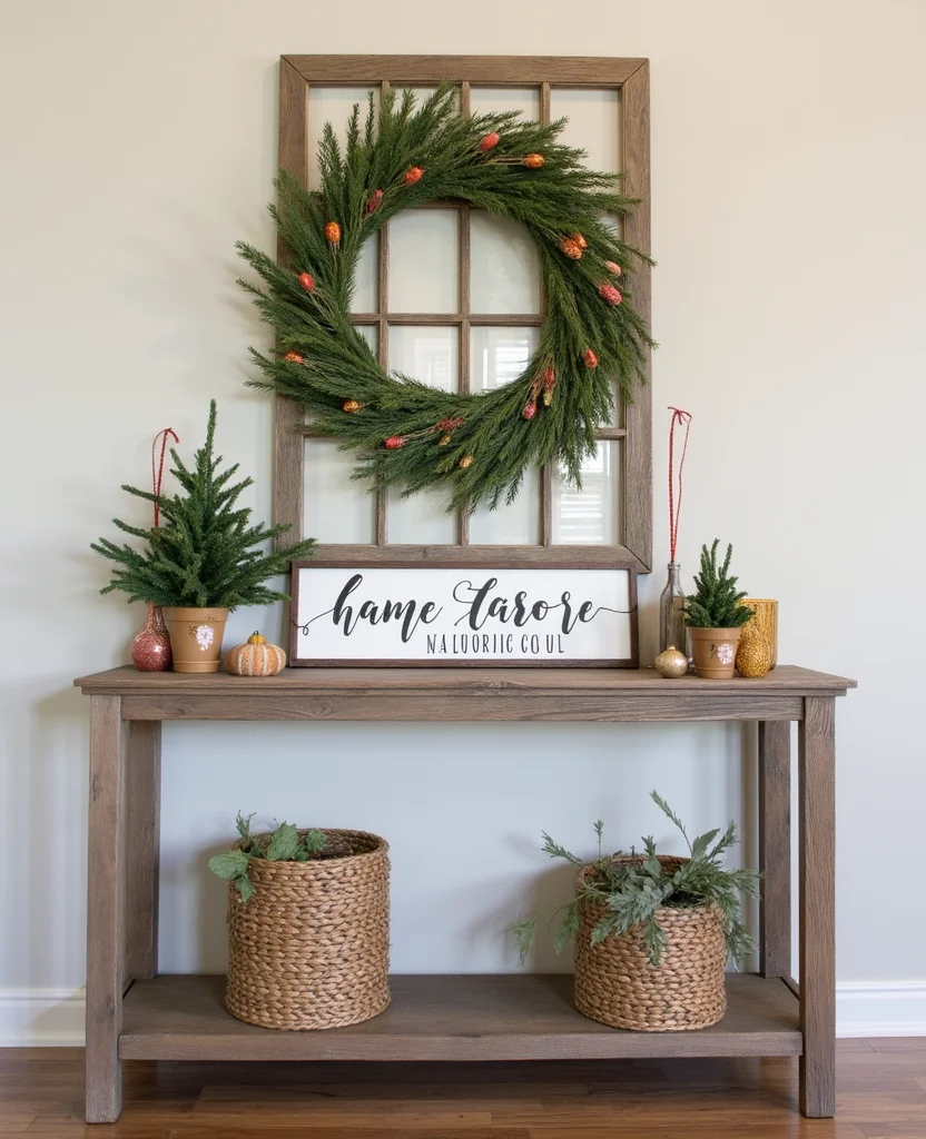 19 Cozy Christmas Entryway Table Decor Ideas for a Warm Welcome! 81 19 Cozy Christmas Entryway Table Decor Ideas for a Warm Welcome! - 12. Personalized Welcome Sign