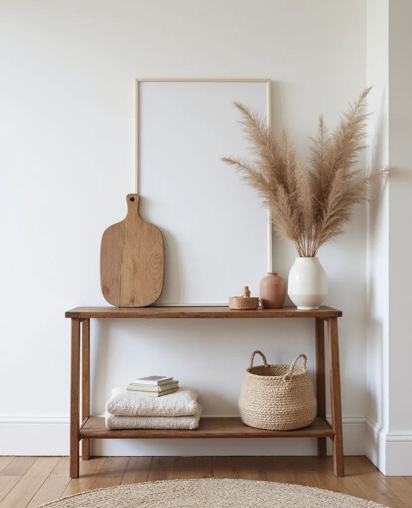 19 Cozy Christmas Entryway Table Decor Ideas for a Warm Welcome! 37 19 Cozy Christmas Entryway Table Decor Ideas for a Warm Welcome! - 6. Minimalist Scandinavian Style