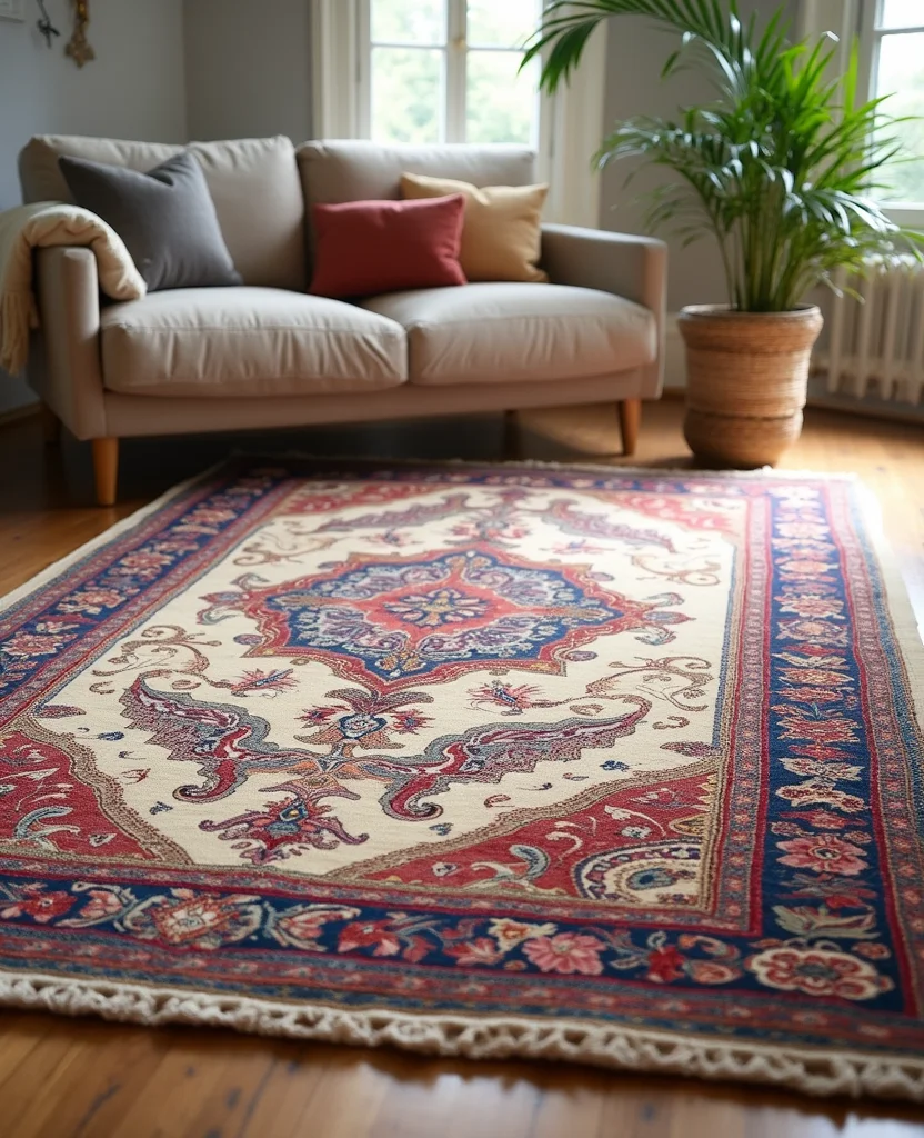 19 Cozy Living Room Carpet ideas That'll Make You Feel Right at Home (You Won't Believe #7!) 81 19 Cozy Living Room Carpets That'll Make You Feel Right at Home (You Won't Believe #7!) - 12. Handcrafted Rugs