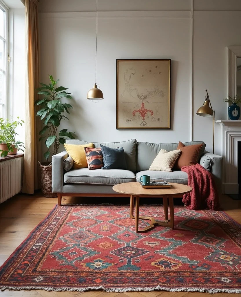 19 Cozy Living Room Carpet ideas That'll Make You Feel Right at Home (You Won't Believe #7!) 116 19 Cozy Living Room Carpets That'll Make You Feel Right at Home (You Won't Believe #7!) - 17. Vintage Kilim Rugs