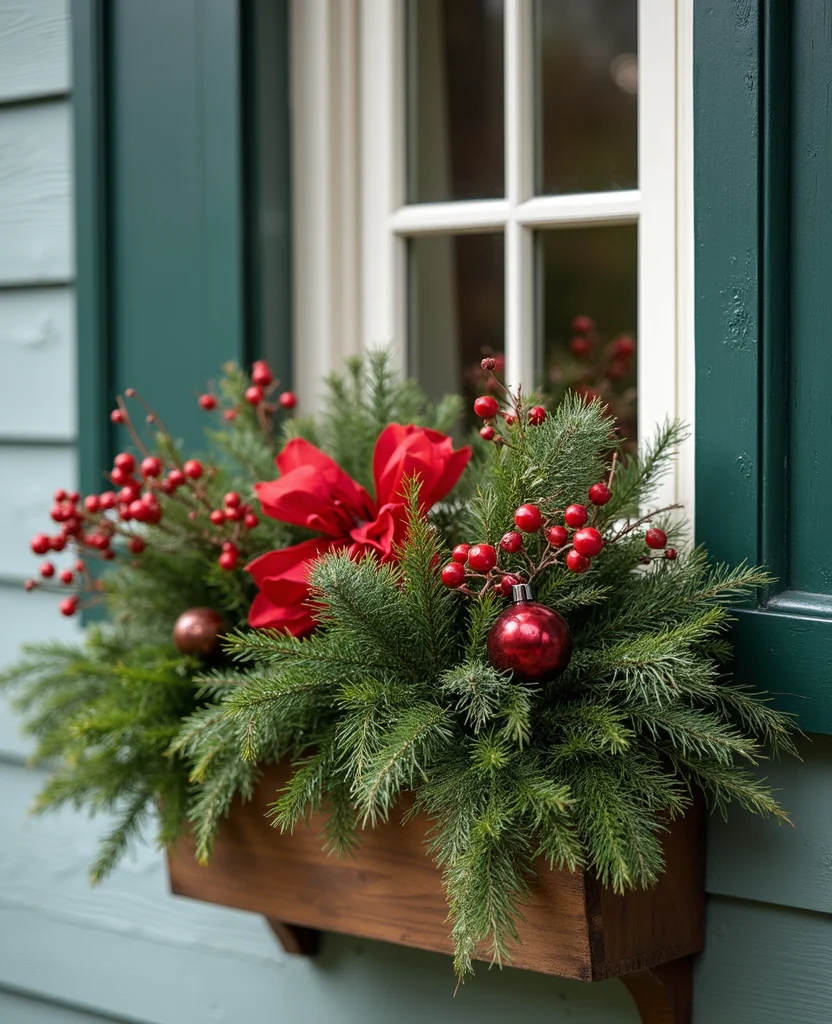 19 DIY Christmas Window Decor Ideas That Are Uniquely Yours (Don't Miss #9!) - 17. DIY Holiday Window Boxes