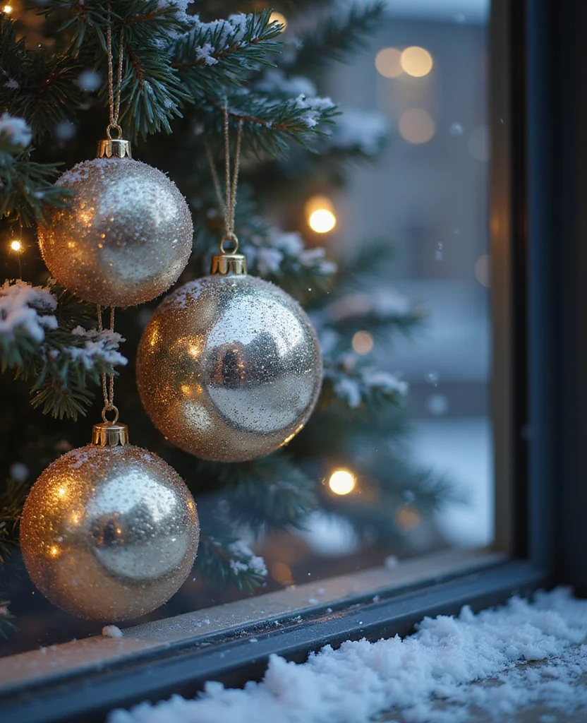 19 DIY Christmas Window Decor Ideas That Are Uniquely Yours (Don't Miss #9!) - 18. Glitter and Glamour