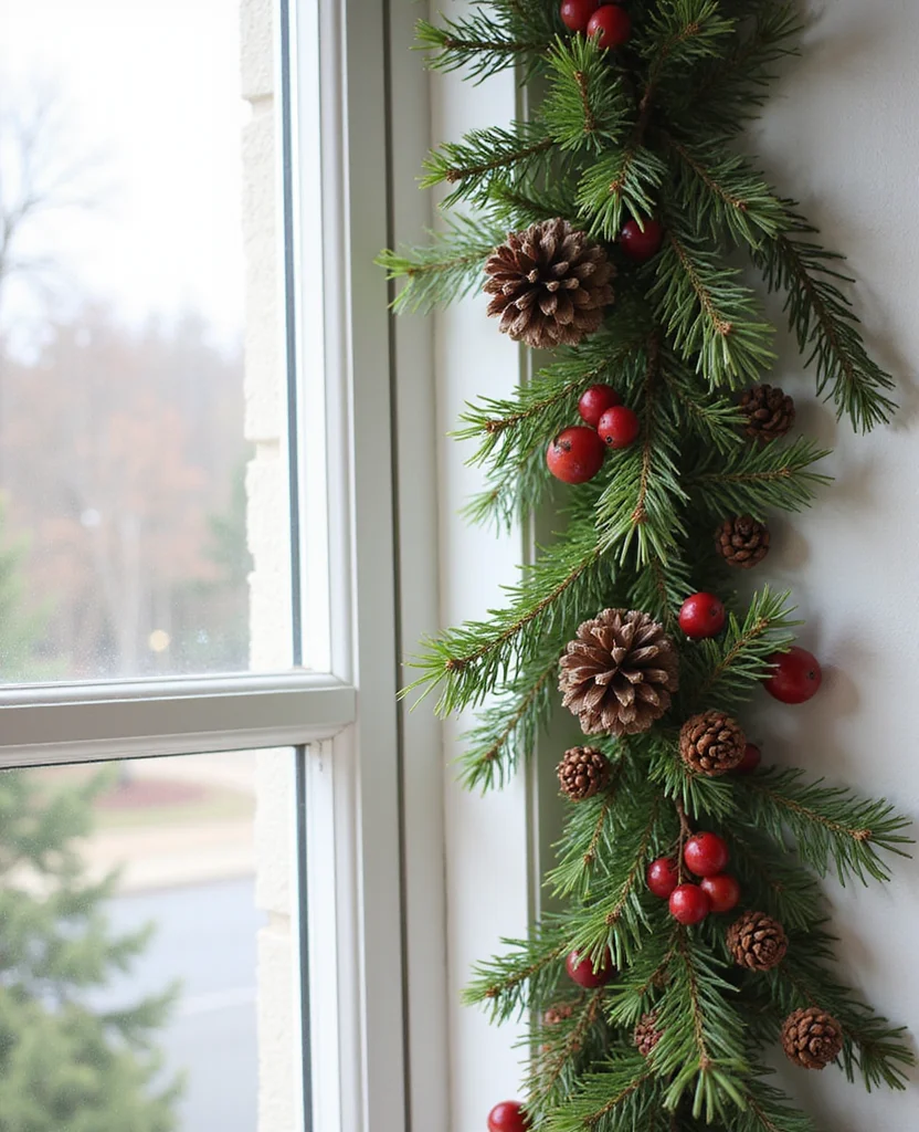 19 DIY Christmas Window Decor Ideas That Are Uniquely Yours (Don't Miss #9!) - 2. DIY Garland
