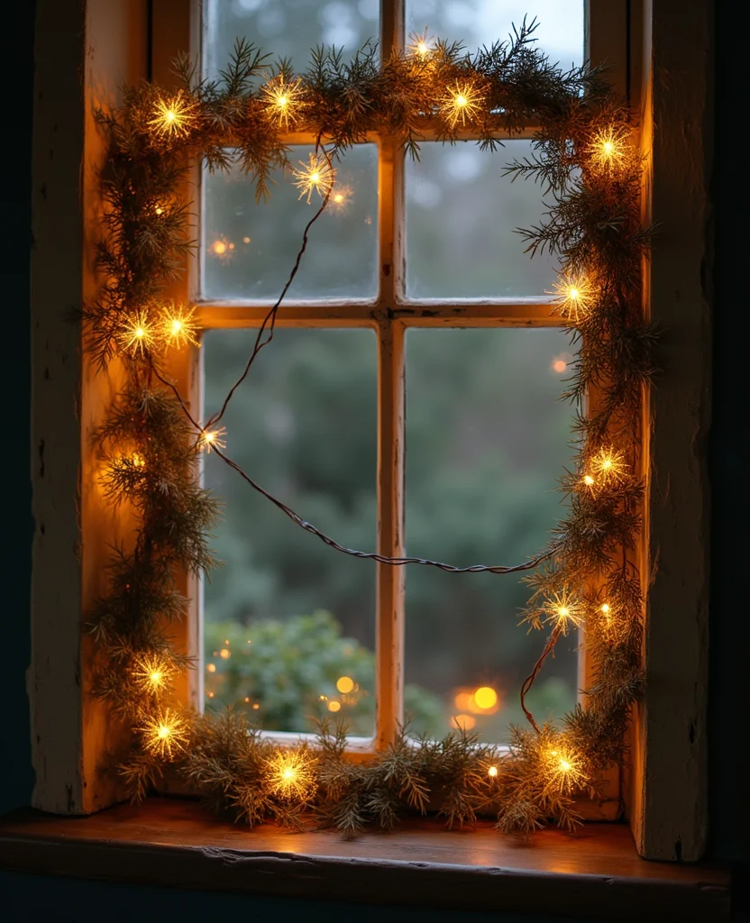 19 DIY Christmas Window Decor Ideas That Are Uniquely Yours (Don't Miss #9!) - 8. Vintage Window Frames