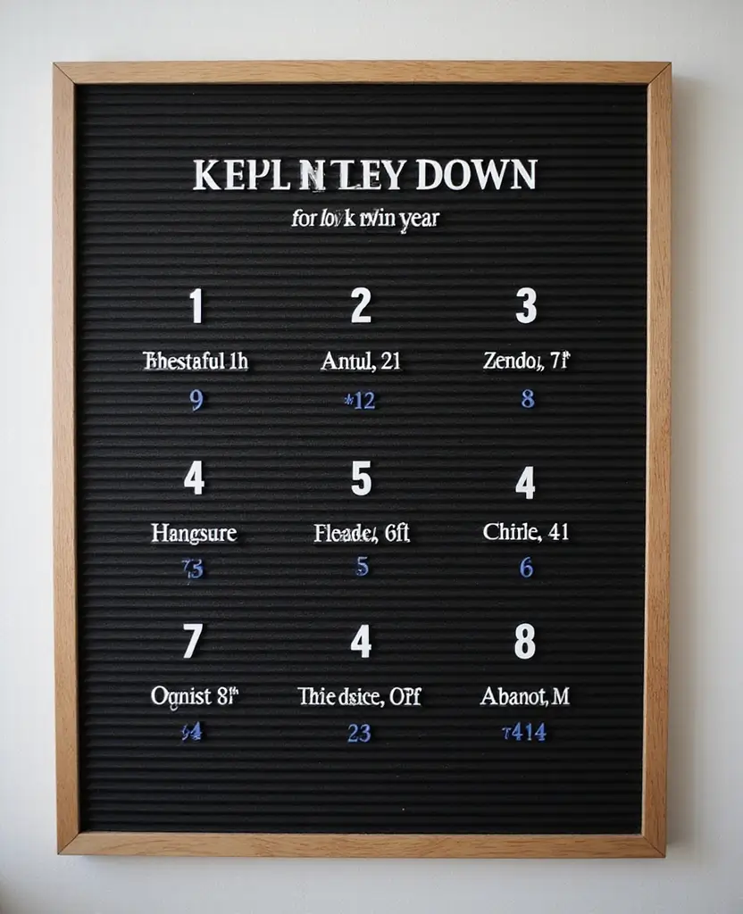 19 DIY Minimalist New Year Decor Ideas That Are Classy and Easy to Create! - 11. Minimalist New Year’s Eve Countdown Board