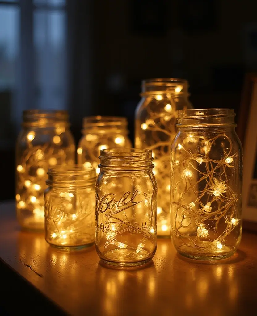 19 DIY Minimalist New Year Decor Ideas That Are Classy and Easy to Create! - 12. Dreamy Fairy Light Jars