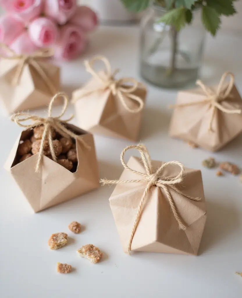 19 DIY Minimalist New Year Decor Ideas That Are Classy and Easy to Create! - 15. Classy Geometric Party Favors