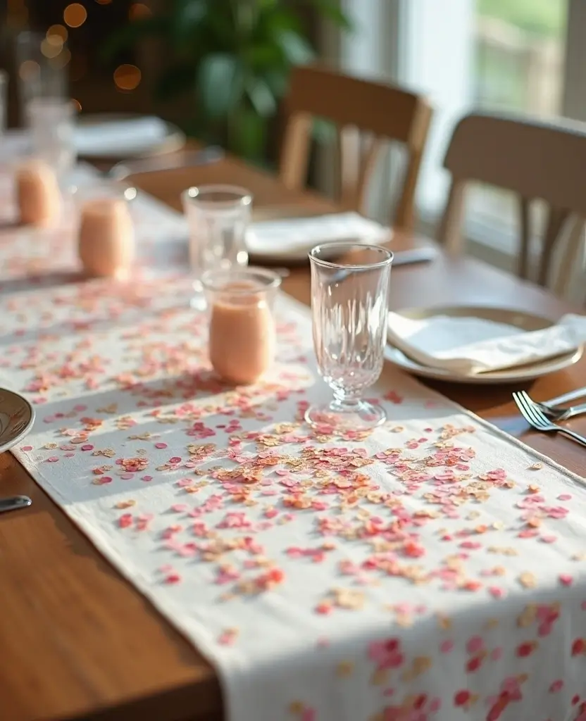 19 DIY Minimalist New Year Decor Ideas That Are Classy and Easy to Create! - 18. DIY Confetti Table Runner