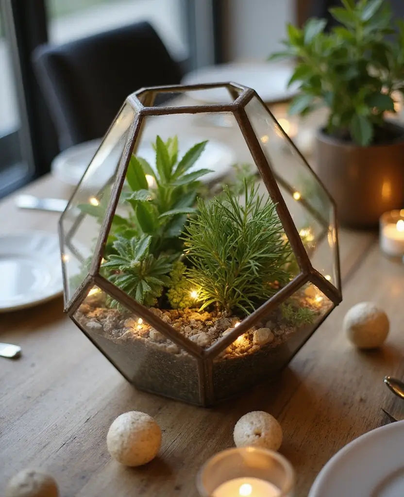 19 DIY Minimalist New Year Decor Ideas That Are Classy and Easy to Create! - 2. Simple Geometric Centerpieces