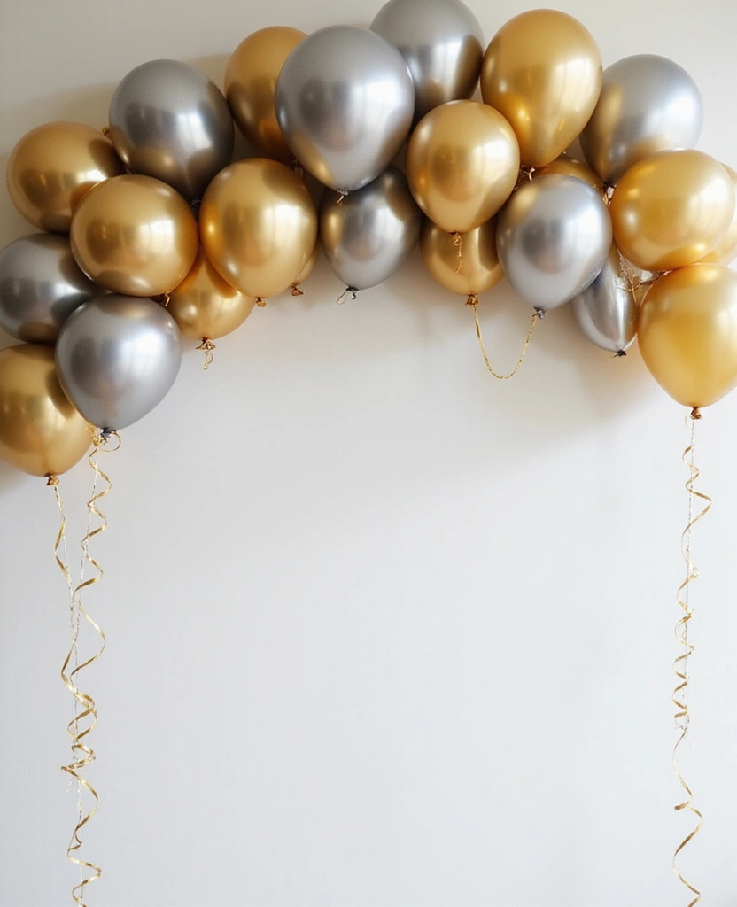 19 DIY Minimalist New Year Decor Ideas That Are Classy and Easy to Create! - 6. Metallic Balloon Garlands