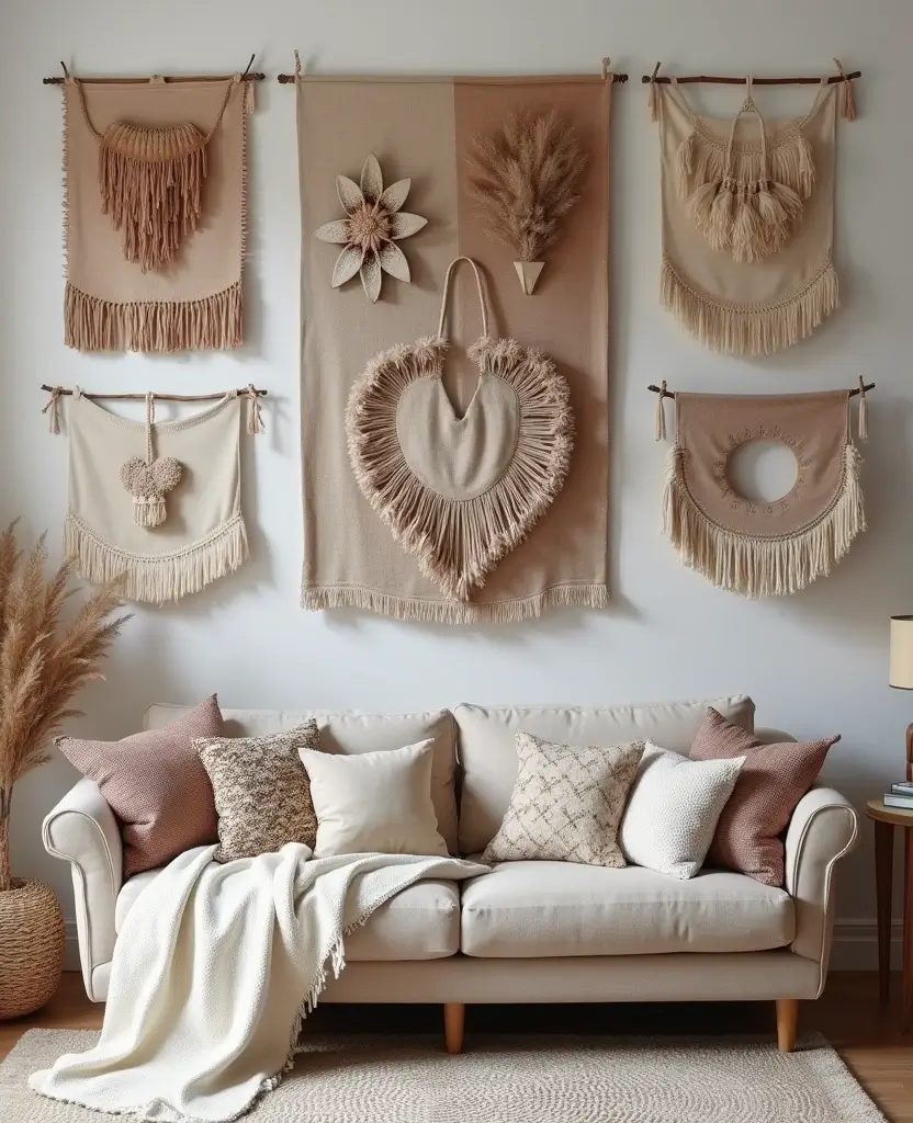 19 DIY Winter Decoration Ideas to Brighten Your Home After Christmas (You Won't Believe #12!) - 10. Fabric Wall Hangings
