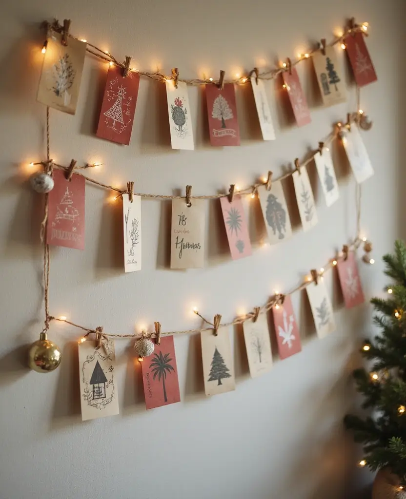 19 DIY Winter Decoration Ideas to Brighten Your Home After Christmas (You Won't Believe #12!) - 11. DIY Holiday Cards Display