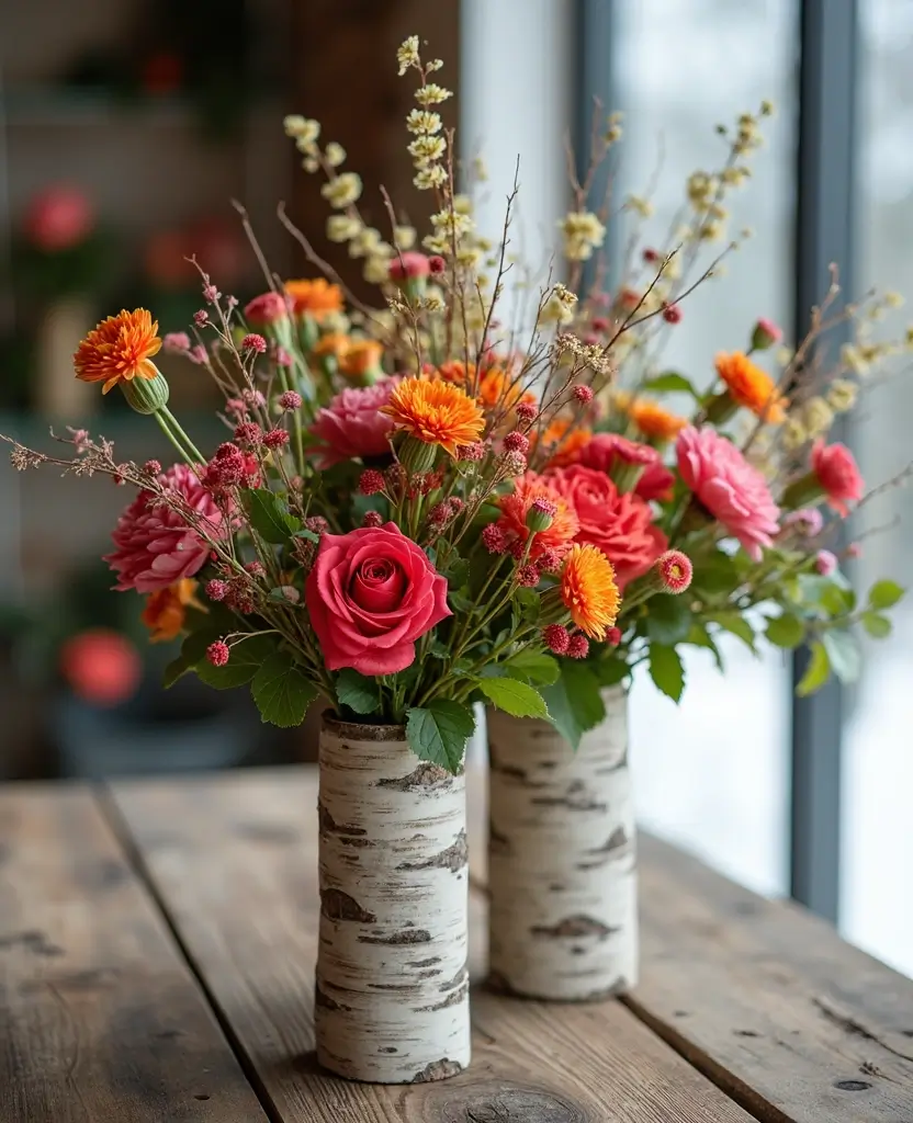 19 DIY Winter Decoration Ideas to Brighten Your Home After Christmas (You Won't Believe #12!) - 12. Believe It or Not: Birch Branch Vases!