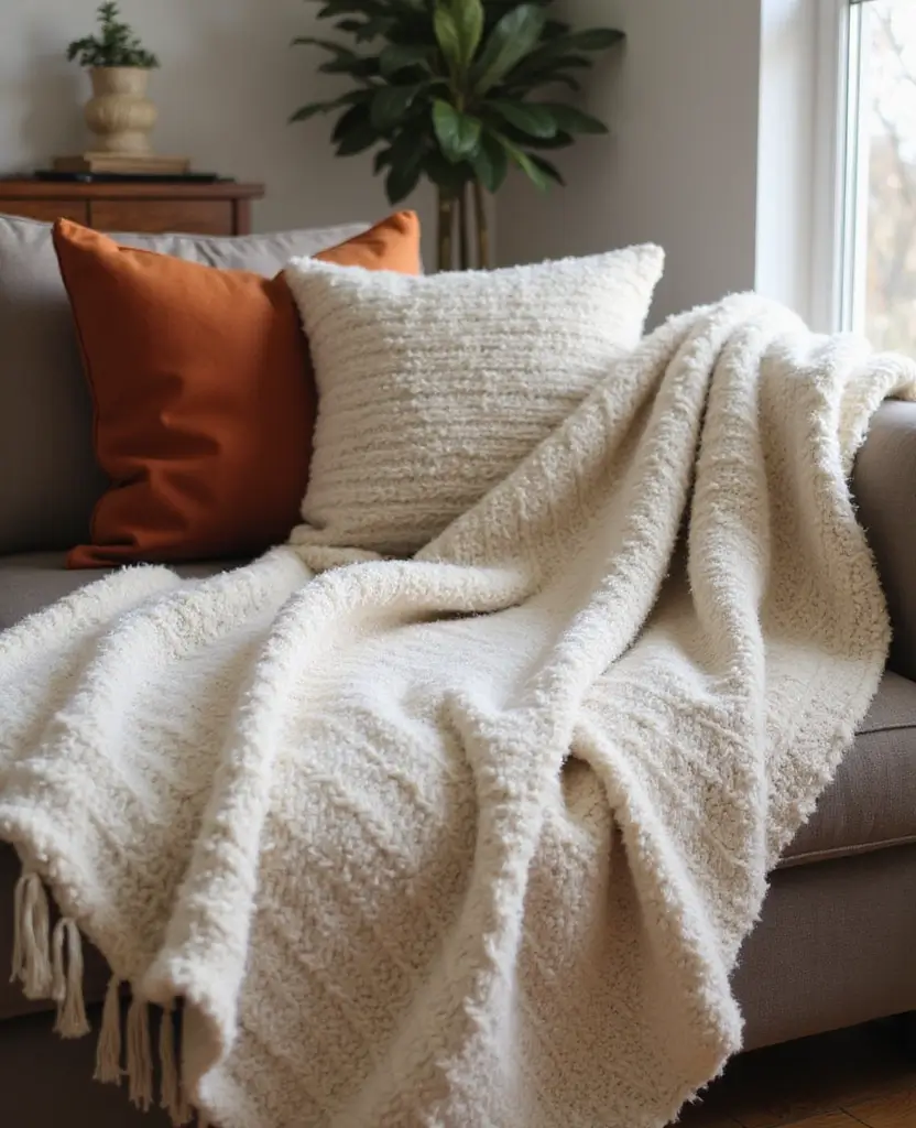 19 DIY Winter Decoration Ideas to Brighten Your Home After Christmas (You Won't Believe #12!) - 2. Cozy Knit Throw Blankets