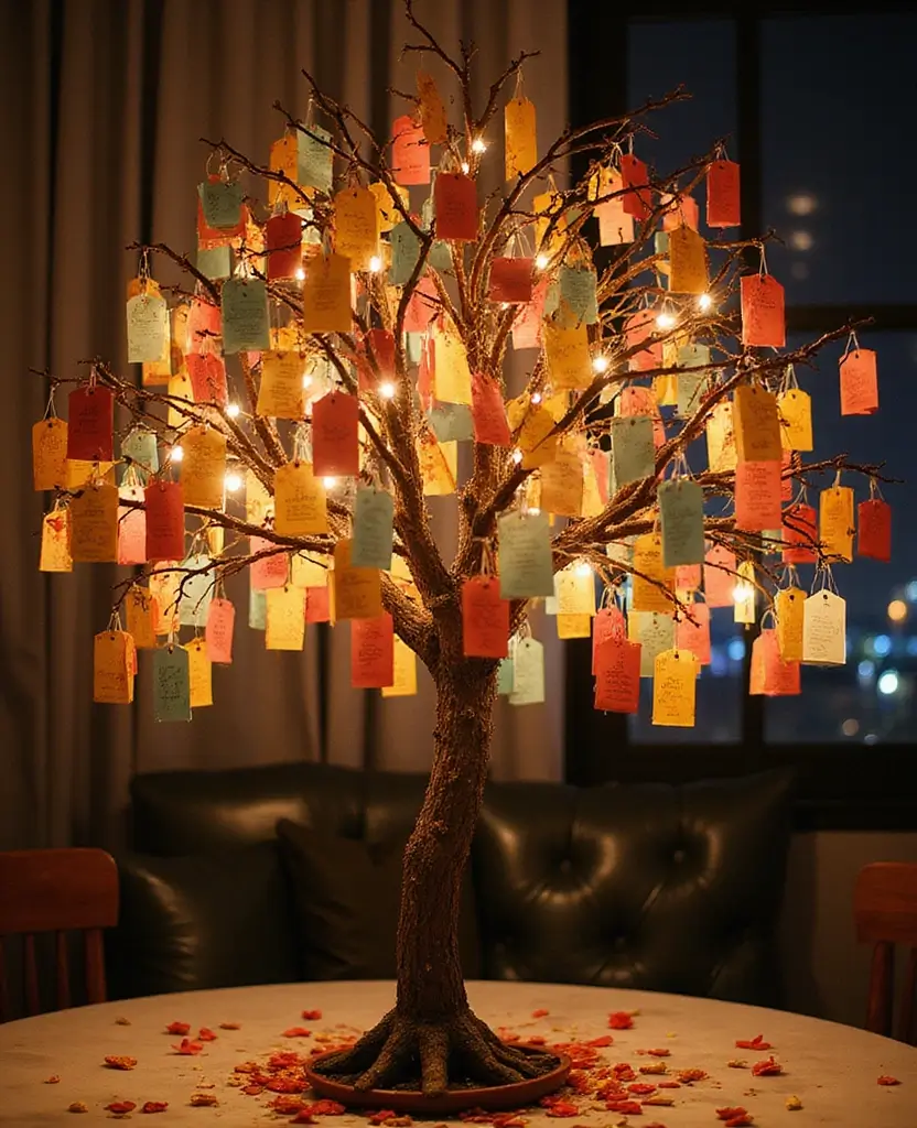 19 Easy DIY New Year’s Eve Decorations That Are Budget-Friendly (You Can Totally Do #5!) - 19. Wishing Tree