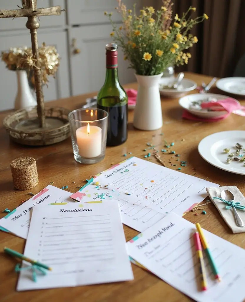 19 Easy DIY New Year’s Eve Decorations That Are Budget-Friendly (You Can Totally Do #5!) - 7. New Year’s Eve “Resolution” Station