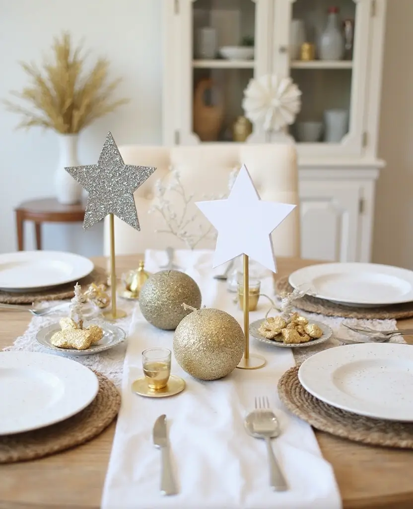 19 Easy DIY New Year’s Eve Decorations That Are Budget-Friendly (You Can Totally Do #5!) - 8. DIY Star Table Centerpieces
