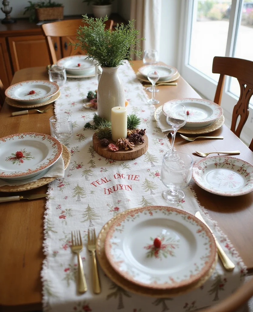 19 Elegant Christmas Table Runner Ideas That Will Wow Your Holiday Guests! - 18. Customizable Seasonal Themes