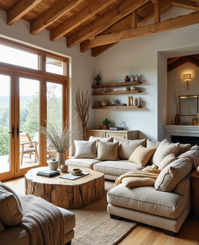 19 Enchanting Cottage Living Room Ideas That'll Make You Feel Right at Home! - 1. Embrace Natural Wood Accents