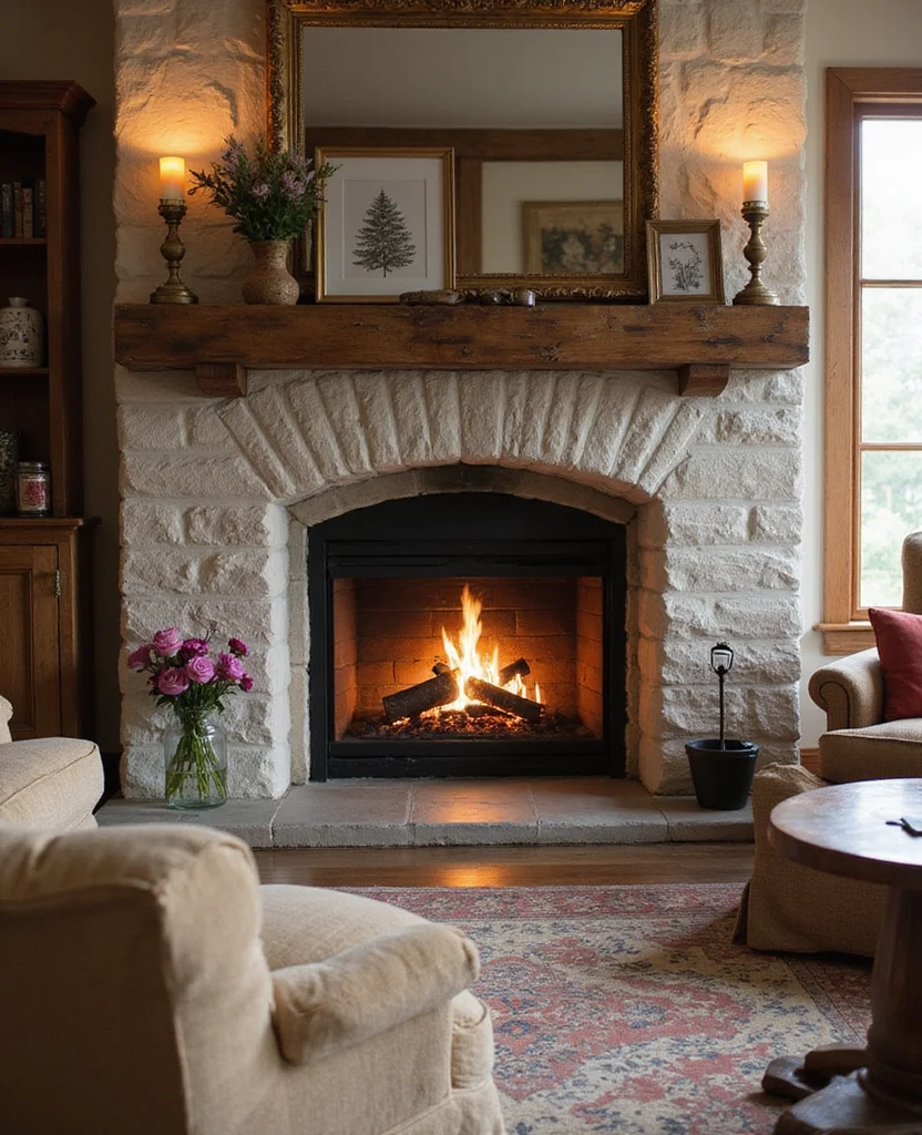 19 Enchanting Cottage Living Room Ideas That'll Make You Feel Right at Home! - 13. Cozy Fireplaces as Focal Points