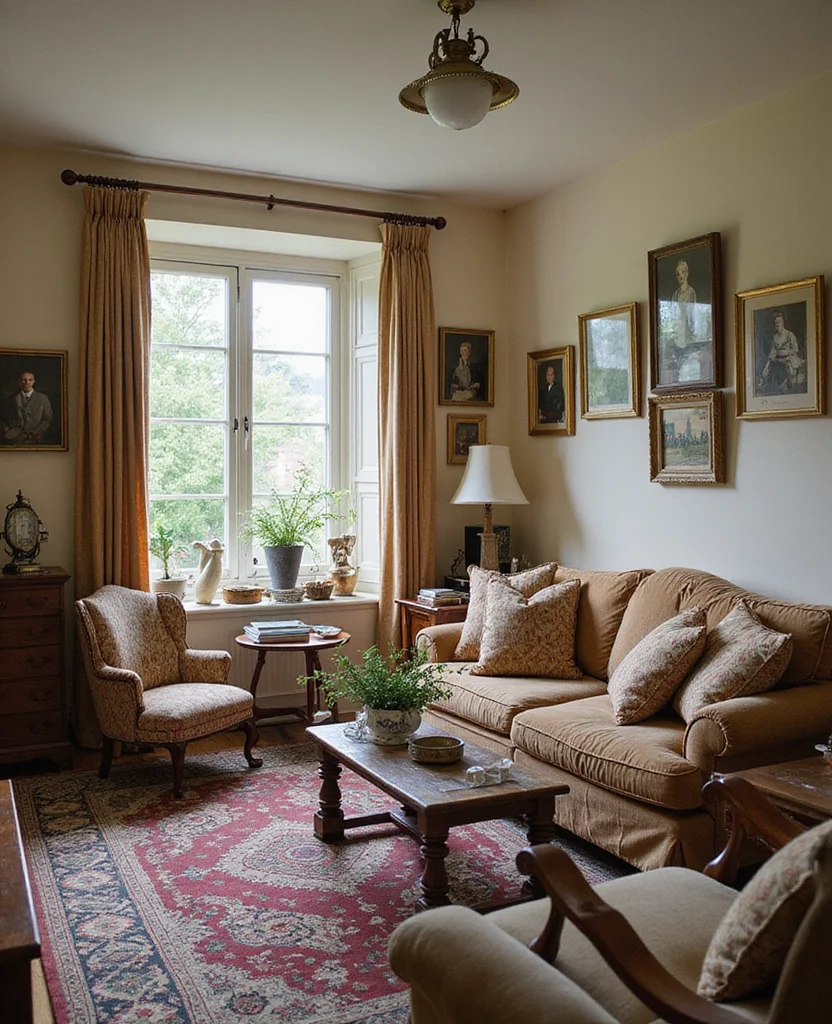 19 Enchanting Cottage Living Room Ideas That'll Make You Feel Right at Home! - 16. Personalize with Family Heirlooms