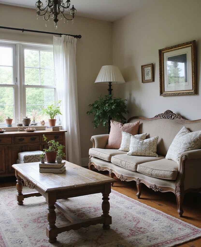 19 Enchanting Cottage Living Room Ideas That'll Make You Feel Right at Home! - 5. Vintage Furniture Finds