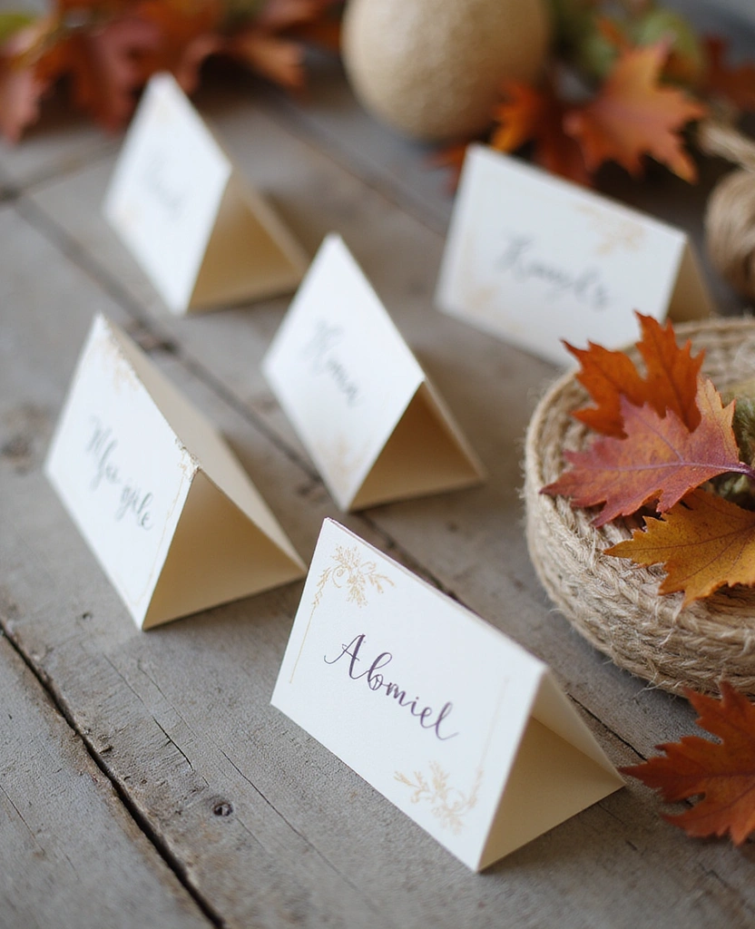 19 Festive Friendsgiving Decor Ideas Under $25 That Will Wow Your Guests! 2 19 Festive Friendsgiving Decor Ideas Under $25 That Will Wow Your Guests! - 1. Handwritten Place Cards