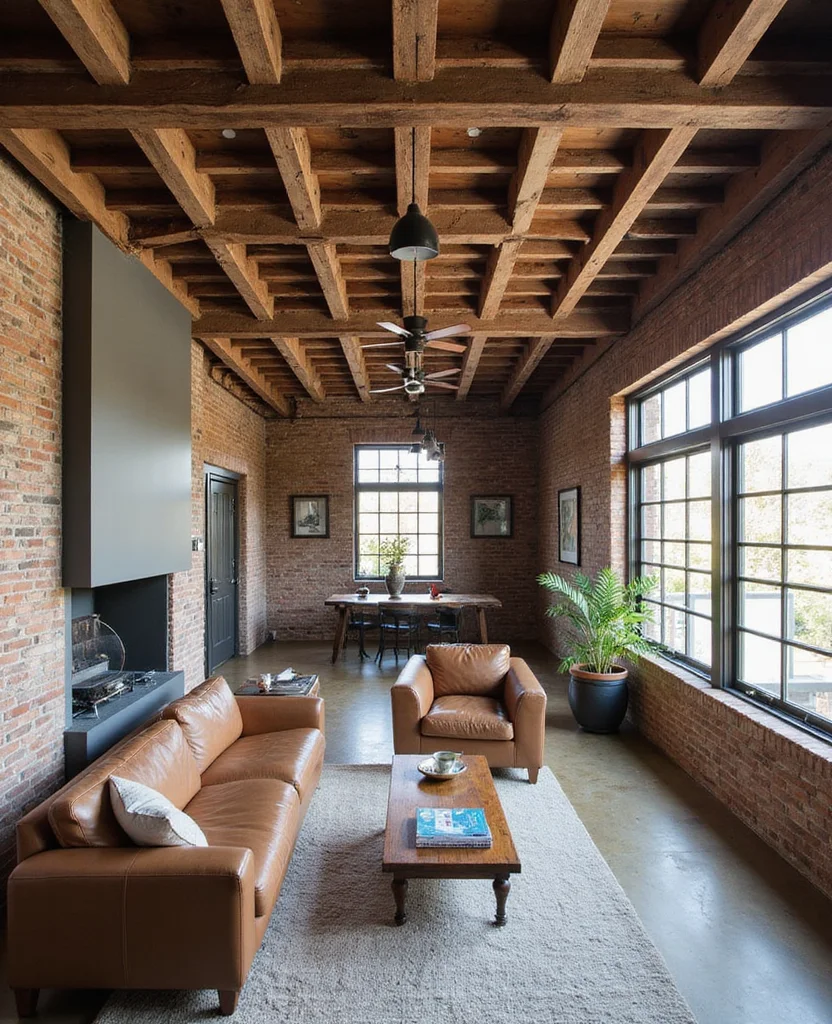 19 Industrial Living Room Ideas That'll Transform Your Space Into a Chic Urban Oasis! 111 19 Industrial Living Room Ideas That'll Transform Your Space Into a Chic Urban Oasis! - 16. Dramatic Ceiling Treatments