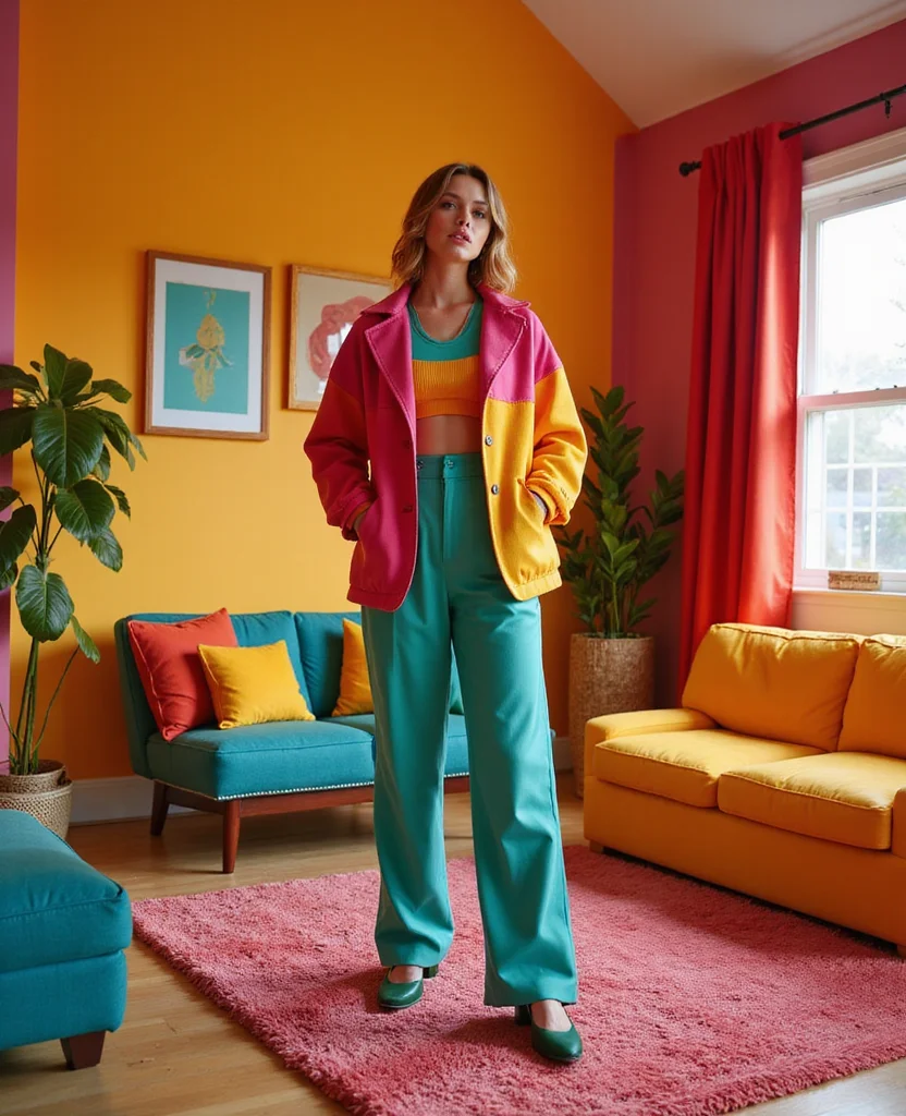 19 Maximalist Living Room Ideas That'll Make Your Jaw Drop (You Won't Believe #6!) - 11. Bold Color Blocking