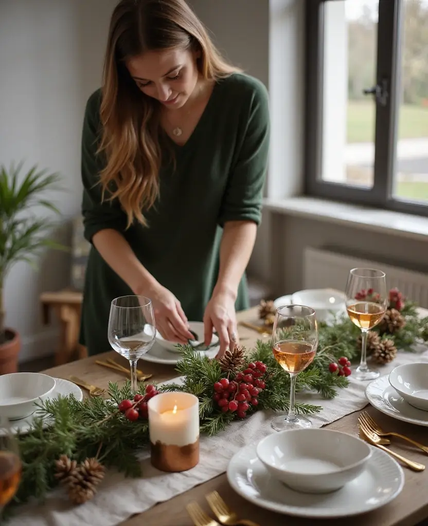 19 Modern Christmas Apartment Decor Ideas That Will Make Your Home the Talk of the Town! 109 19 Modern Christmas Apartment Decor Ideas That Will Make Your Home the Talk of the Town! - 16. Seasonal Table Settings