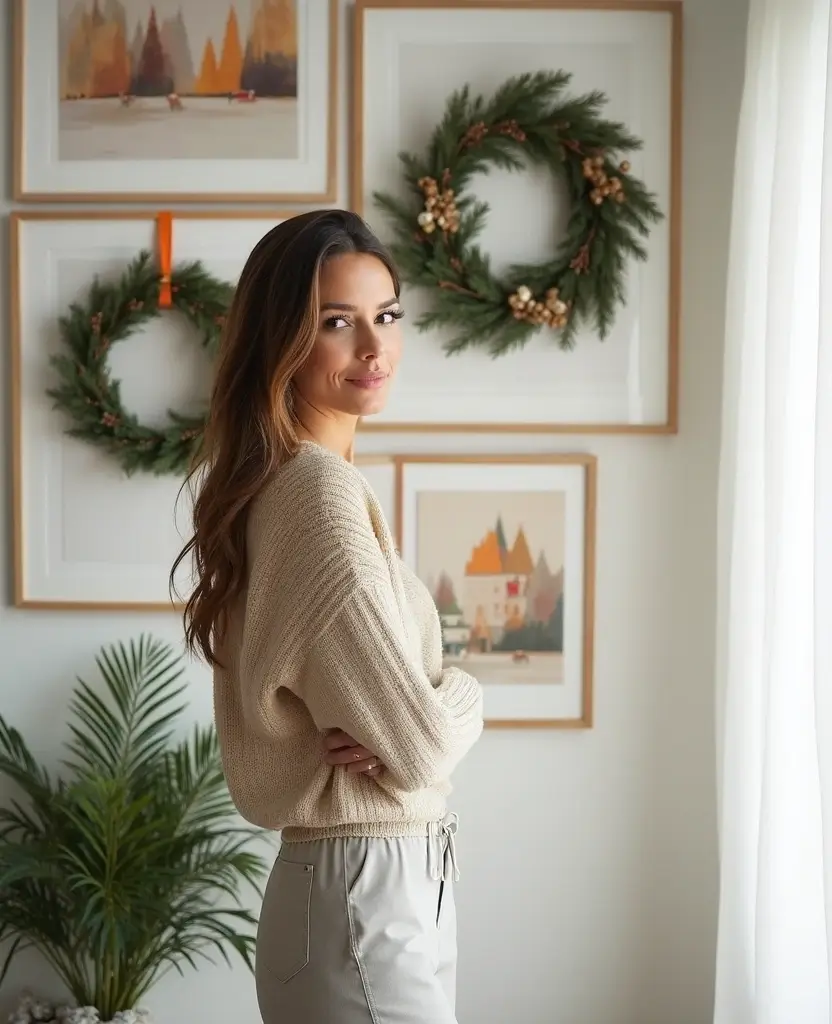 19 Modern Christmas Apartment Decor Ideas That Will Make Your Home the Talk of the Town! 9 19 Modern Christmas Apartment Decor Ideas That Will Make Your Home the Talk of the Town! - 2. Festive Wall Art