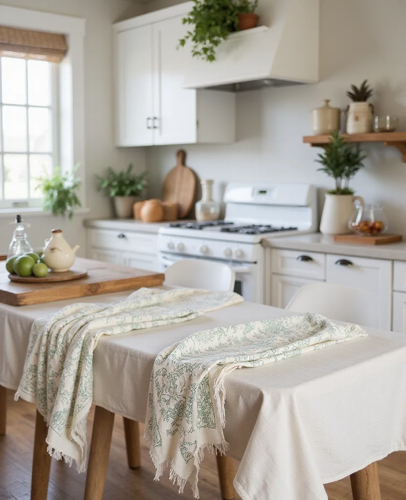 19 Modern Cottage Kitchen Designs That Blend Style and Comfort Perfectly! 13 19 Modern Cottage Kitchen Designs That Blend Style and Comfort Perfectly! - 12. Cozy Textiles