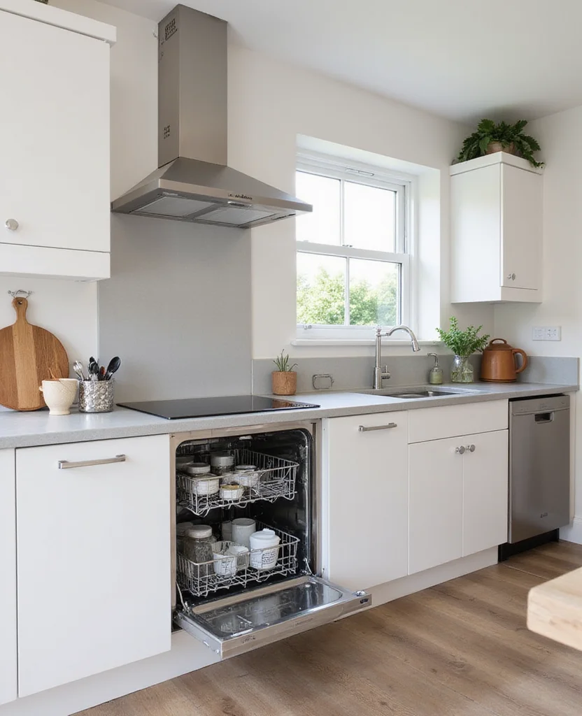 19 Modern Cottage Kitchen Designs That Blend Style and Comfort Perfectly! 15 19 Modern Cottage Kitchen Designs That Blend Style and Comfort Perfectly! - 14. Integrated Dishwashers