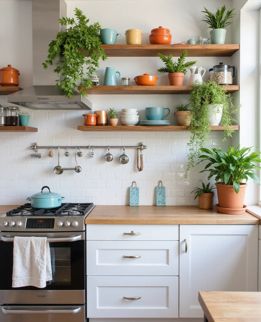 19 Moody Kitchen Ideas That'll Transform Your Home into a Cozy Haven! 67 19 Moody Kitchens Ideas That'll Transform Your Home into a Cozy Haven! - 10. Open Shelving