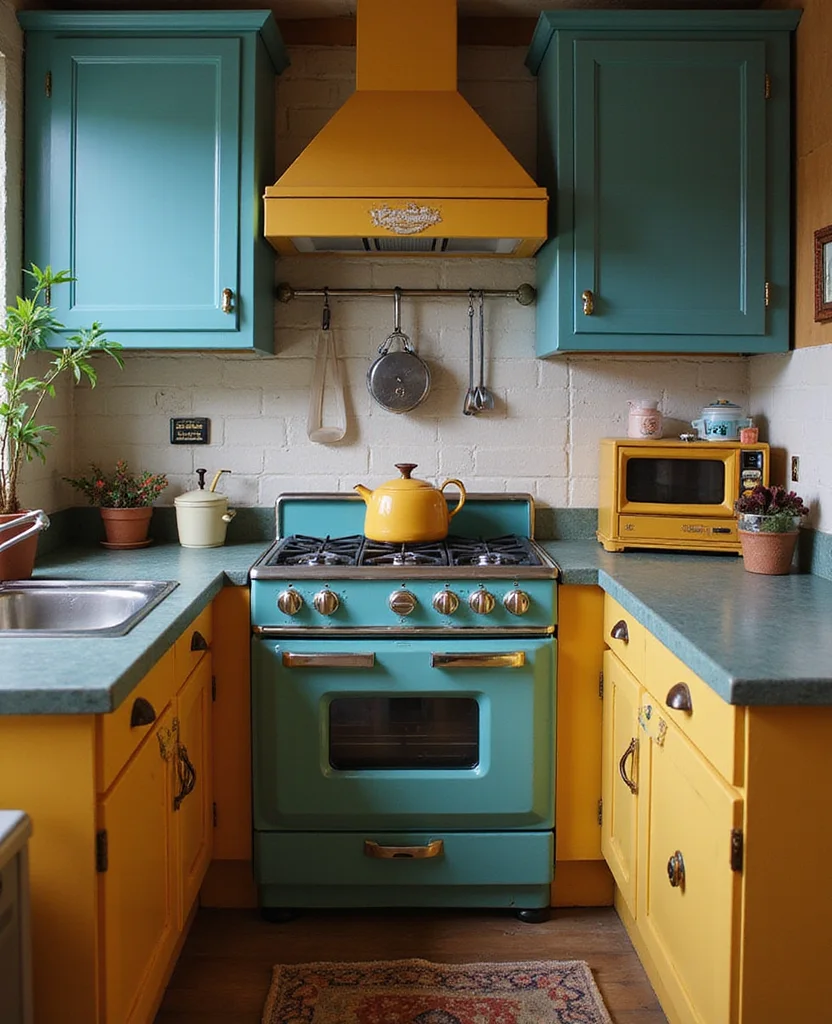 19 Moody Kitchen Ideas That'll Transform Your Home into a Cozy Haven! 104 19 Moody Kitchens Ideas That'll Transform Your Home into a Cozy Haven! - 15. Vintage-Style Appliances