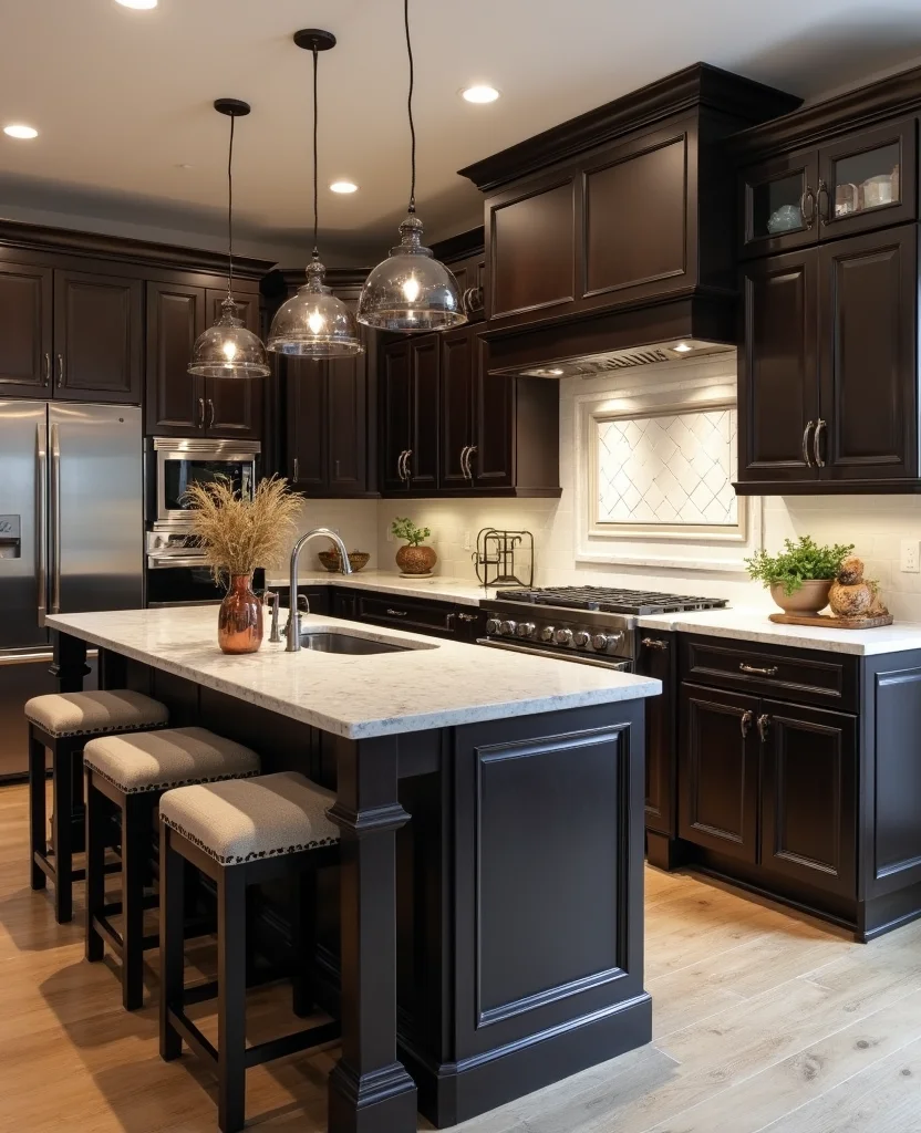 19 Moody Kitchen Ideas That'll Transform Your Home into a Cozy Haven! 132 19 Moody Kitchens Ideas That'll Transform Your Home into a Cozy Haven! - 19. Customized Kitchen Islands