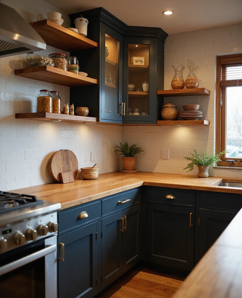 19 Moody Kitchen Ideas That'll Transform Your Home into a Cozy Haven! 23 19 Moody Kitchens Ideas That'll Transform Your Home into a Cozy Haven! - 4. Warm Wooden Accents