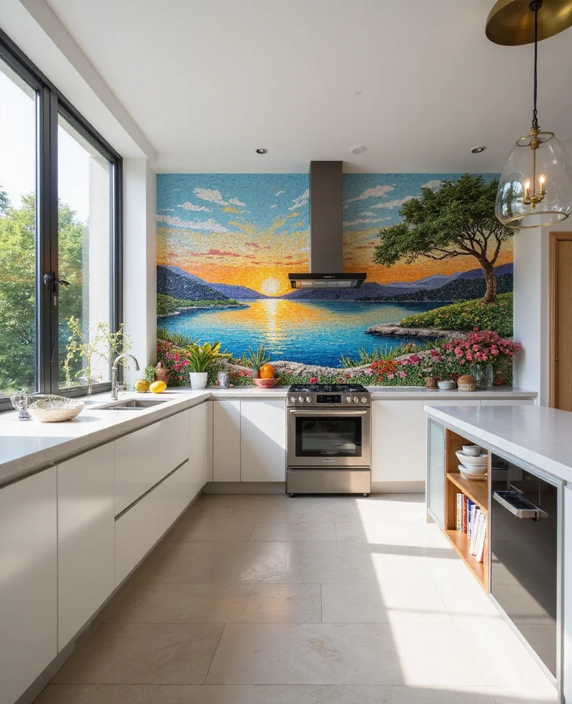 19 Mosaic Backsplash Kitchen Inspirations That Will Leave You Breathless! - 11. Artistic Mosaic Murals