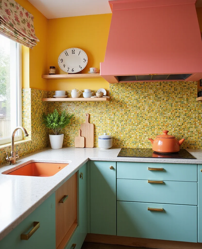 19 Mosaic Backsplash Kitchen Inspirations That Will Leave You Breathless! - 9. Bright and Bold Color Combinations