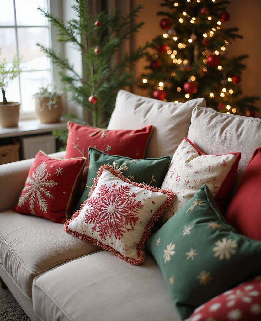 19 Old-Fashioned Christmas Decorations That Will Bring Back Magical Memories! - 18. Holiday-Themed Throw Pillows