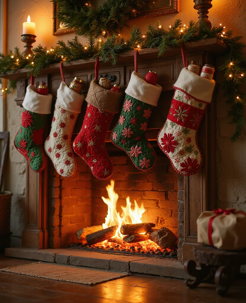 19 Old-Fashioned Christmas Decorations That Will Bring Back Magical Memories! - 4. Handmade Quilted Stockings