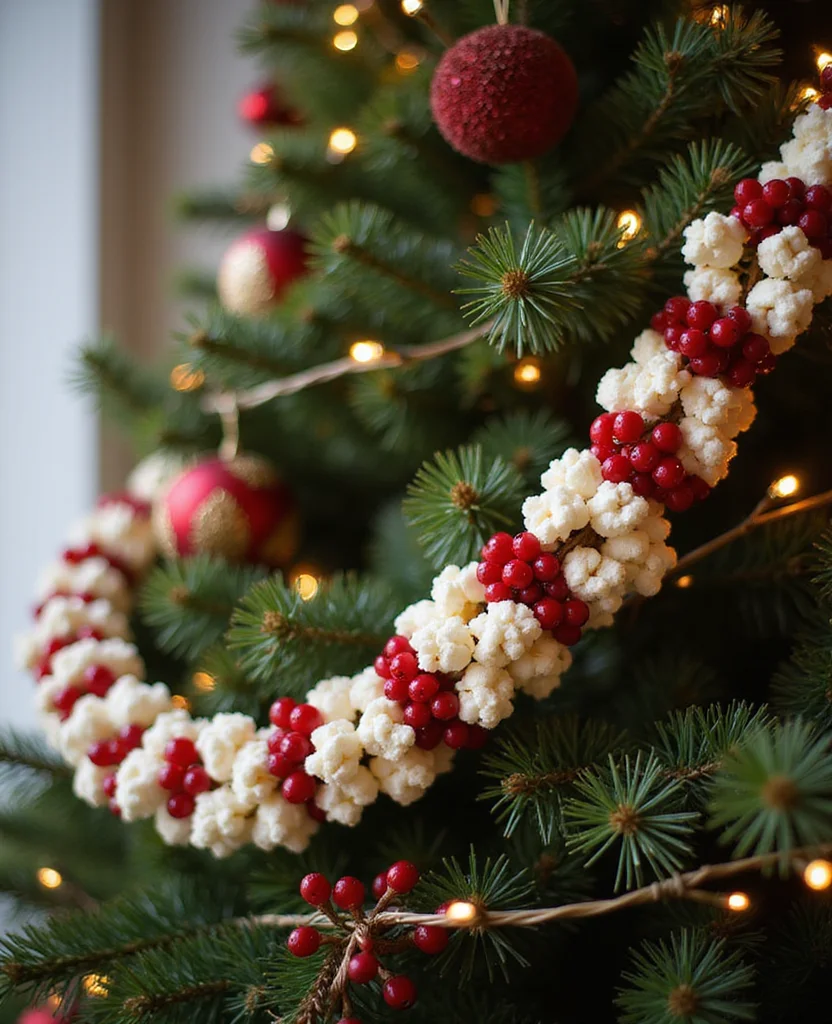 19 Old-Fashioned Christmas Decorations That Will Bring Back Magical Memories! - 8. Cranberry and Popcorn Garland