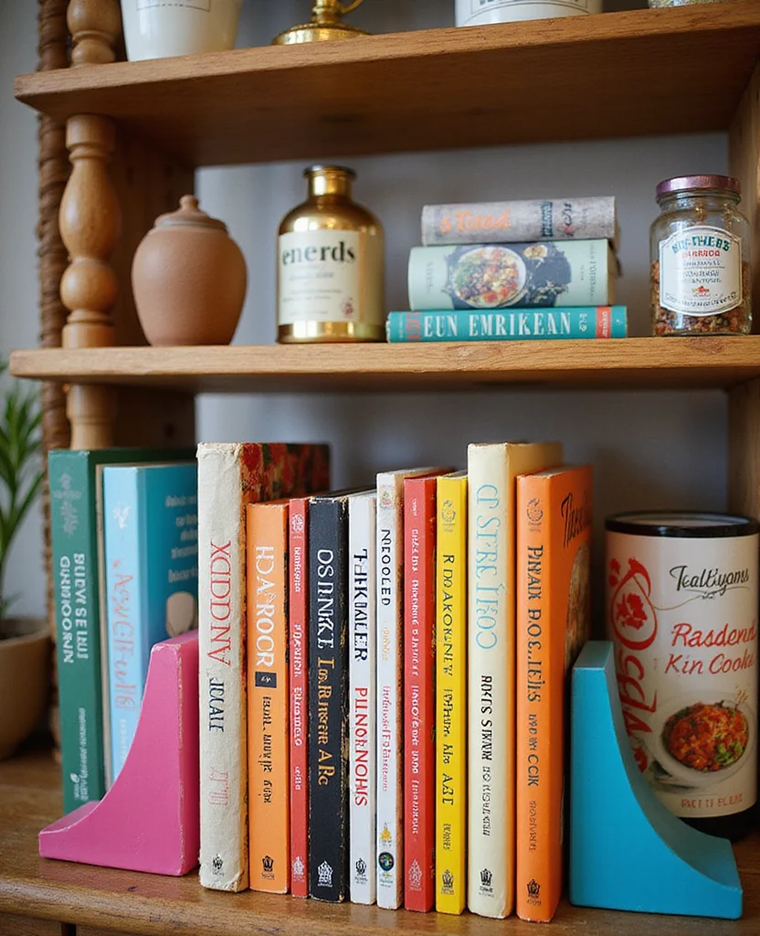 19 Playful Kitschy Kitchen Ideas That'll Make Cooking a Blast! 104 19 Playful Kitschy Kitchen Ideas That'll Make Cooking a Blast! - 15. Brightly Colored Cookbooks