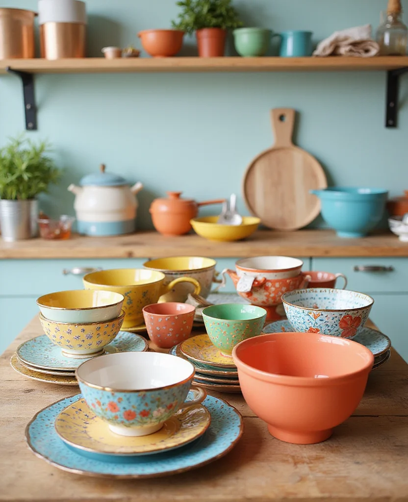 19 Playful Kitschy Kitchen Ideas That'll Make Cooking a Blast! 9 19 Playful Kitschy Kitchen Ideas That'll Make Cooking a Blast! - 2. Quirky Dishware