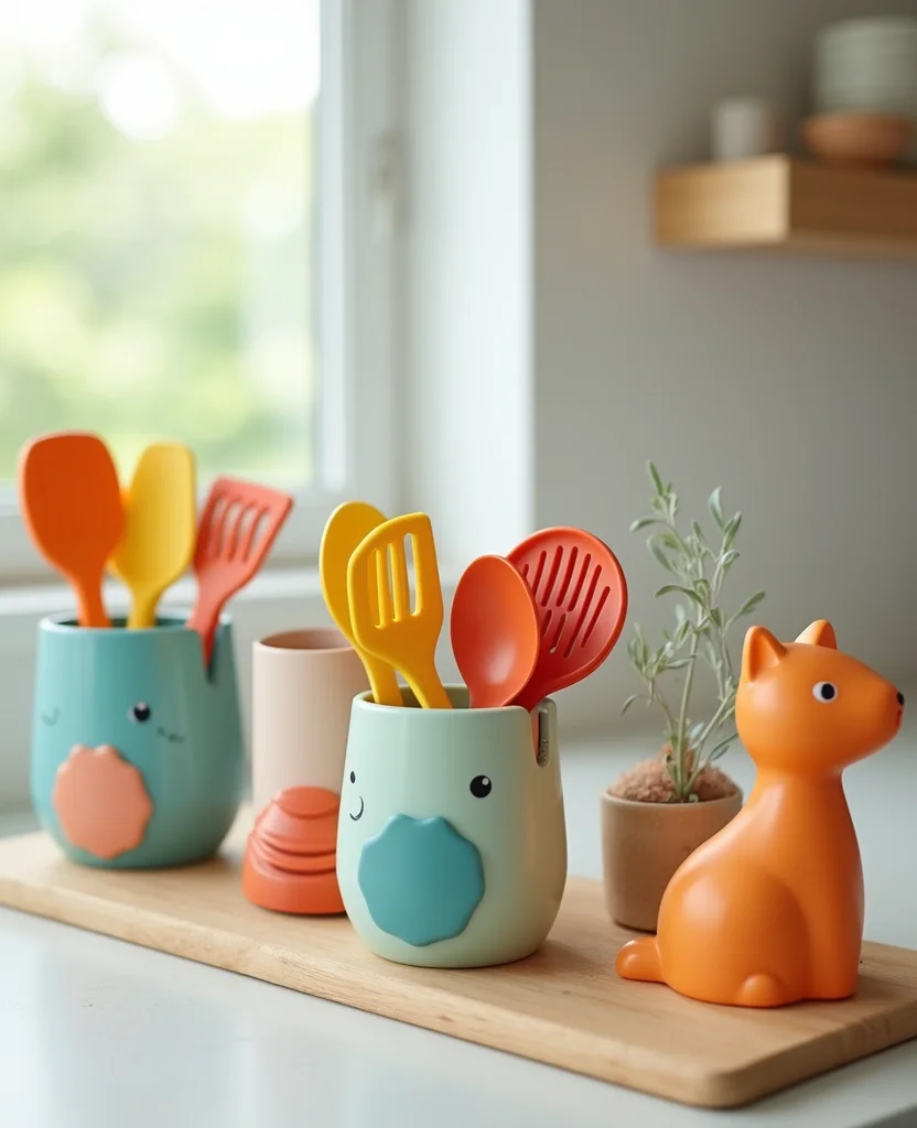 19 Playful Kitschy Kitchen Ideas That'll Make Cooking a Blast! 23 19 Playful Kitschy Kitchen Ideas That'll Make Cooking a Blast! - 4. Playful Utensil Holders