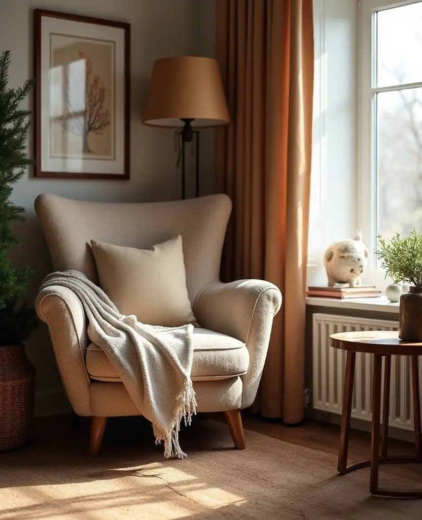 19 Scandinavian Christmas Decor Ideas for Your Living Room That'll Make You Feel All the Holiday Vibes! 51 19 Scandinavian Christmas Decor Ideas for Your Living Room That'll Make You Feel All the Holiday Vibes! - 8. Cozy Corner Nooks