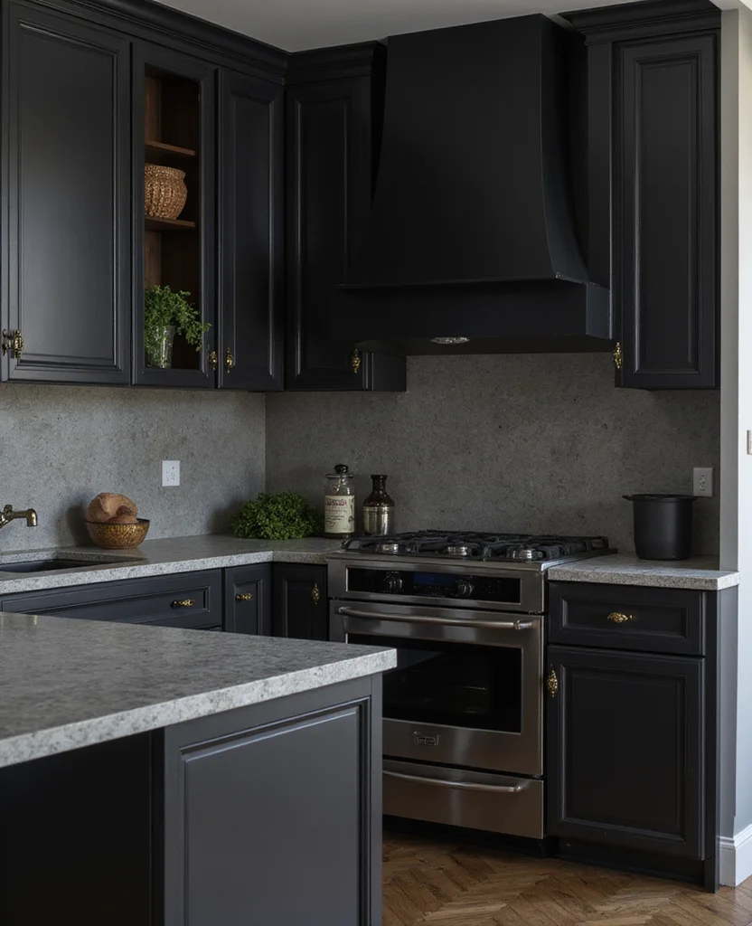 19 Space-Saving Black Kitchen Cabinet Ideas That Maximize Your Small Space (Wait Until You See #5!) - 16. Decorative Cabinet Ends